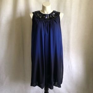 NWT Dressbarn 3X 4X Blue Sequin Ombré Dress Size